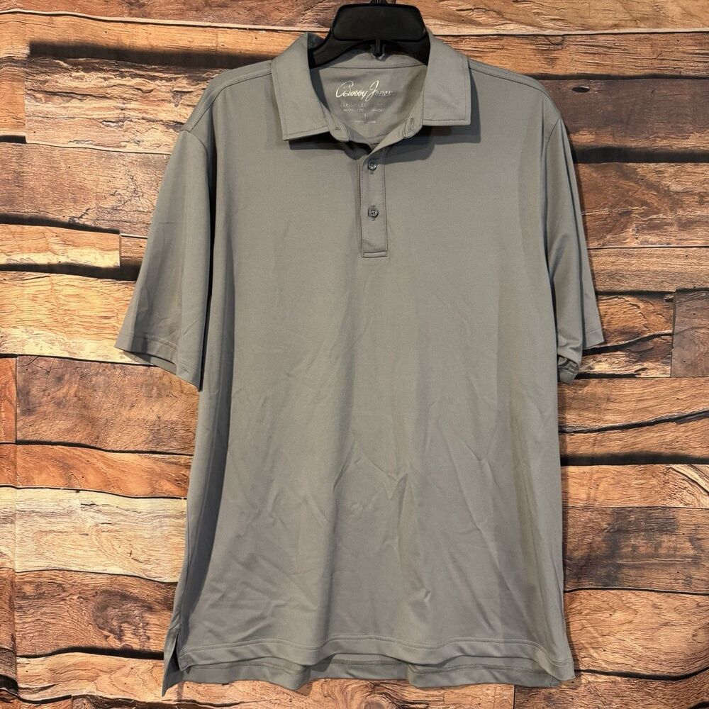 Bobby Jones Golf Shirt Mens Large L Gray Performance Polo Brookshire Charity